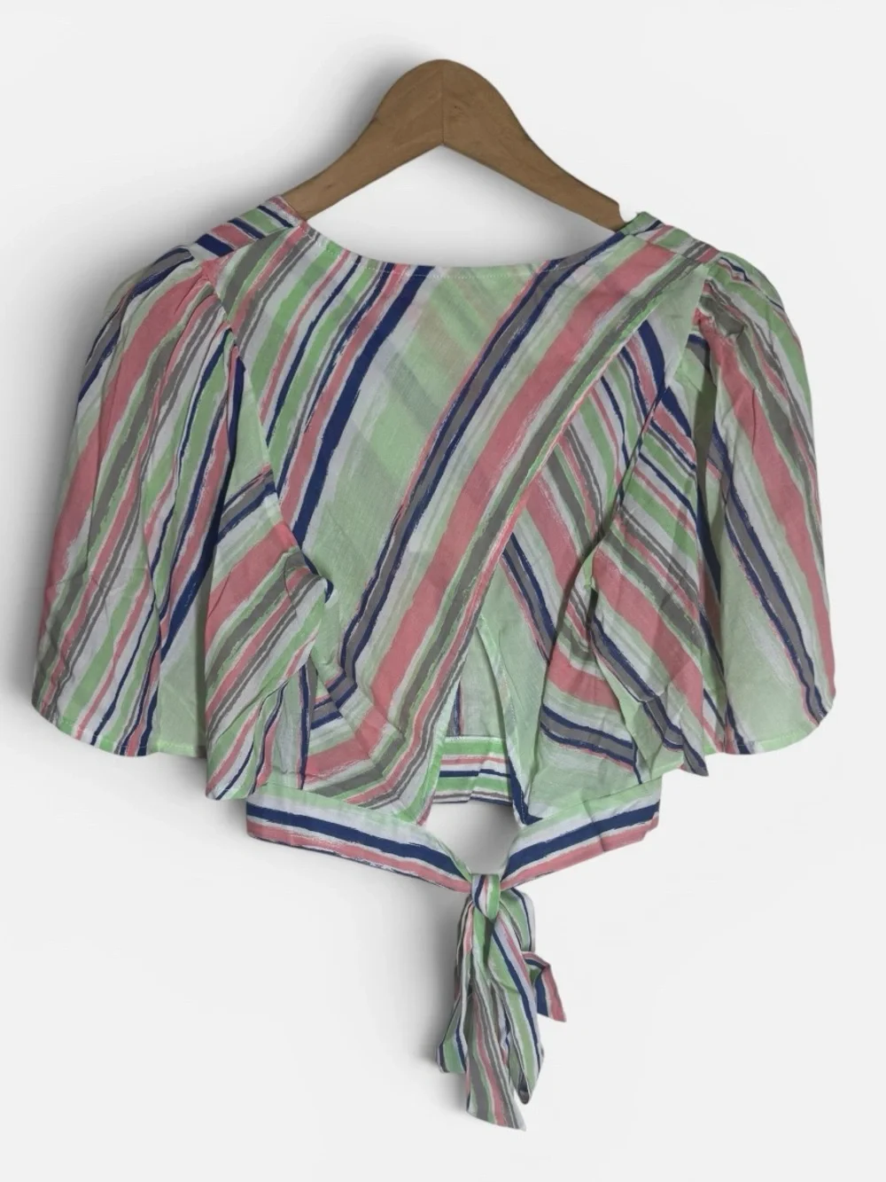NWT Idem Ditto Striped Crop Tie-Front/Wide Leg Set in Pastel Colors Boutique S - Picture 3 of 5